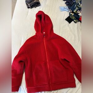 Fabletics Red Sherpa Jacket